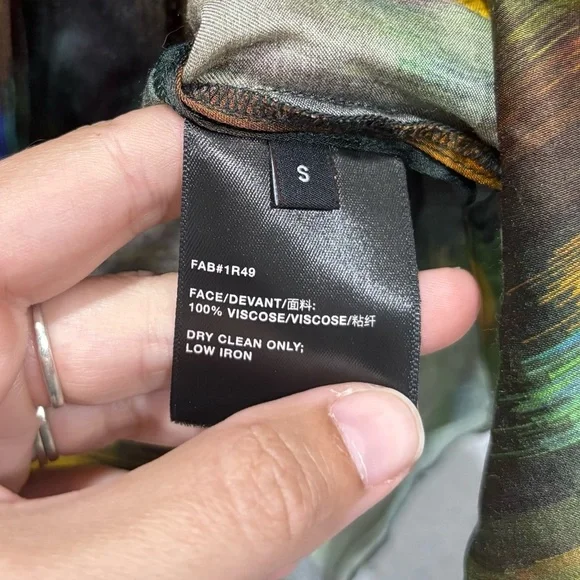 Lafayette 148 Tess Abstract long sleeve button down blouse - Picture 8 of 9